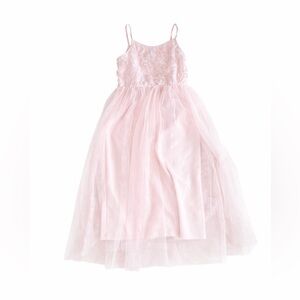 Girls Rose Pink Tulle Dress, Size 10, Empire Waist.